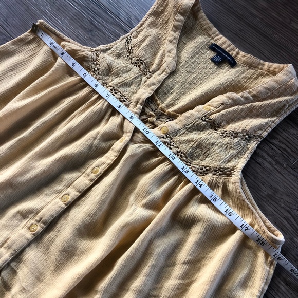 American Eagle gold mustard yellow button front tank top - Picture 13 of 13